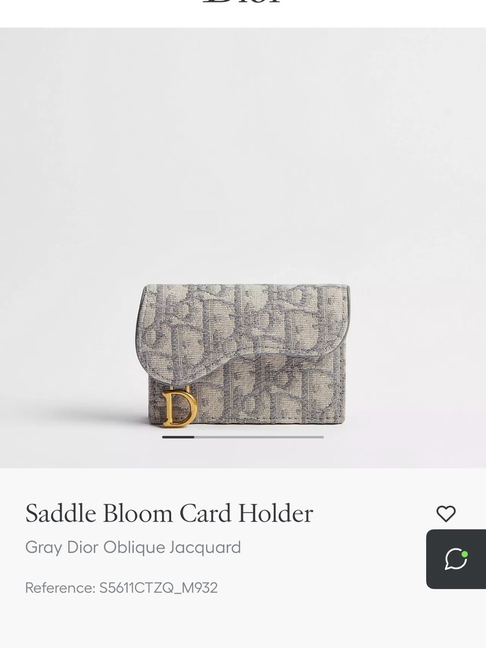 Dior Gray Dior Oblique Saddle Card Holder
